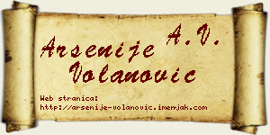 Arsenije Volanović vizit kartica